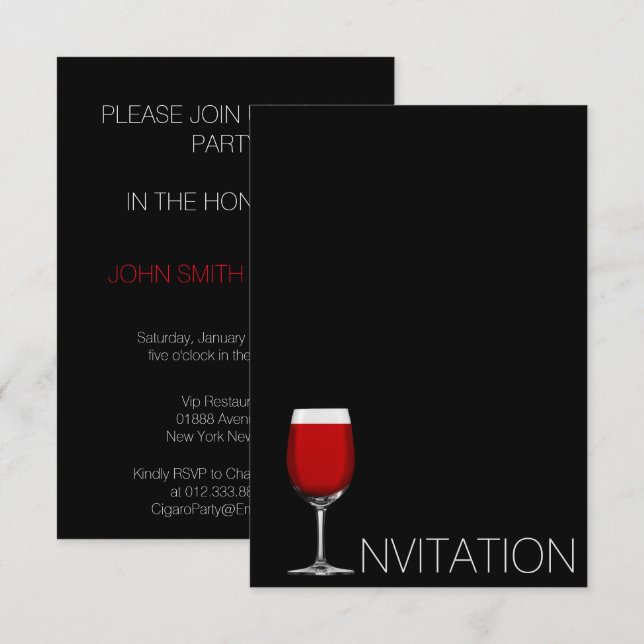 Invitación Celebración corporativa de cenas invitadas (Anverso / Reverso)