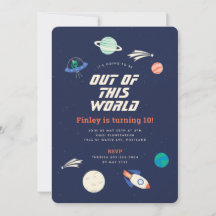 Celebración cósmica Fiesta de cumpleaños 5x7 Invit