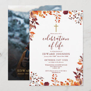 Invitación Celebración Cristiana Caída De La Vida Foto Funera