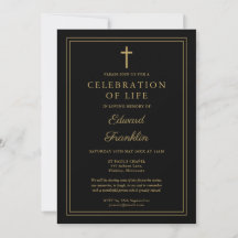Celebración Cristiana de la Vida en Negro y Dorado