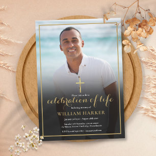 Invitación Celebración Cristiana de la Vida Foto Funeral