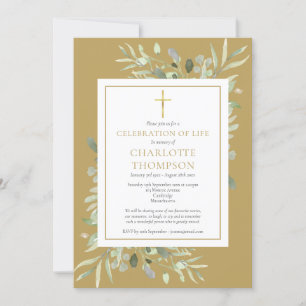 Invitación Celebración Cristiana de la Vida Funeral con Folla