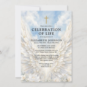 Invitación Celebración Cristiana de la Vida Funeral de Alas d