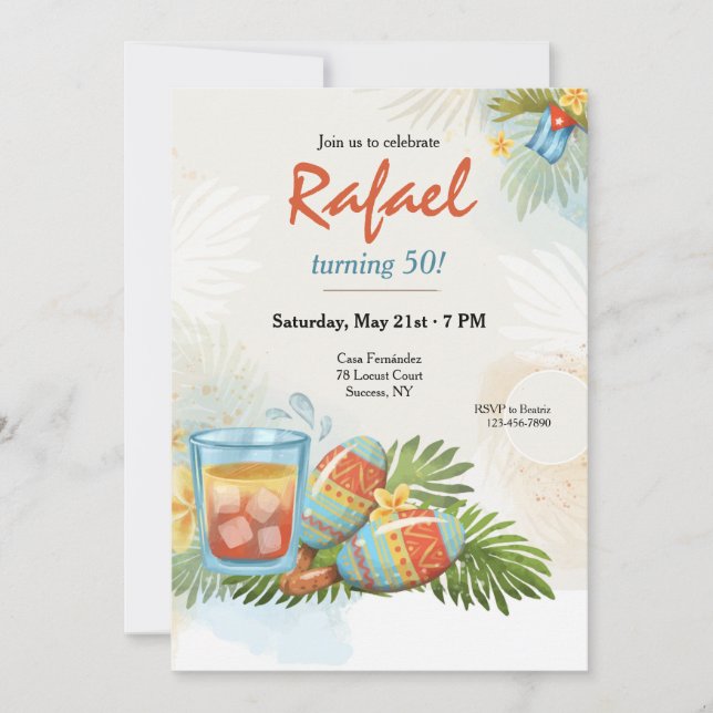 Invitación Celebración cubana  (Anverso)