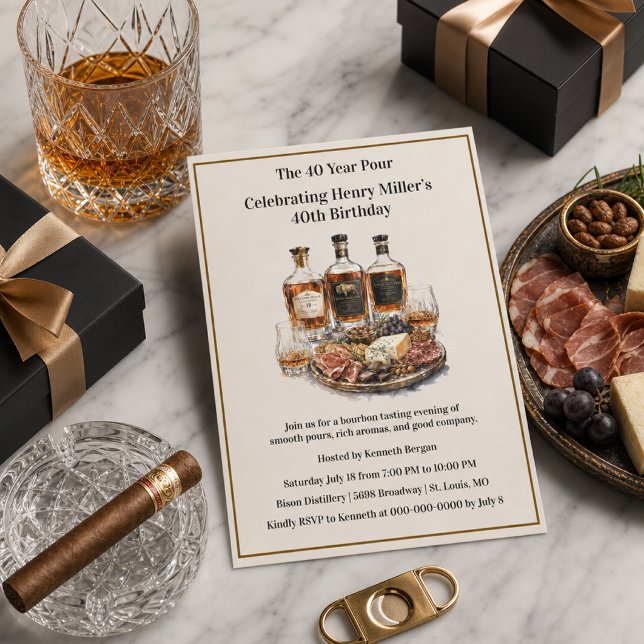 Invitación Celebración Cumpleaños Bourbon 40º Hito (Subido por el creador)