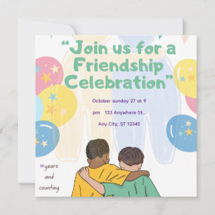 Invitación Celebración de 10 Años de Amistad   Mejores Amigos