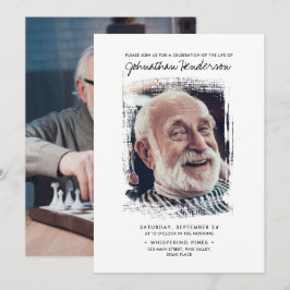 Invitación Celebración de 2 fotos de la vida/funeral/monument