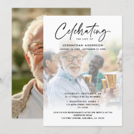 Invitación Celebración de 2 fotos de la vida/funeral/monument