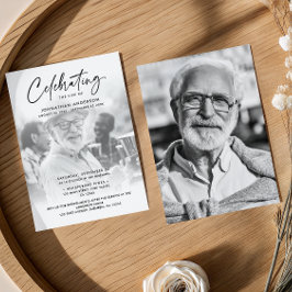 Invitación Celebración de 2 fotos de la vida/funeral/monument