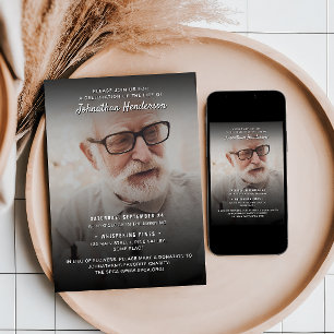 Invitación Celebración de 2 fotos de la vida/funeral/monument