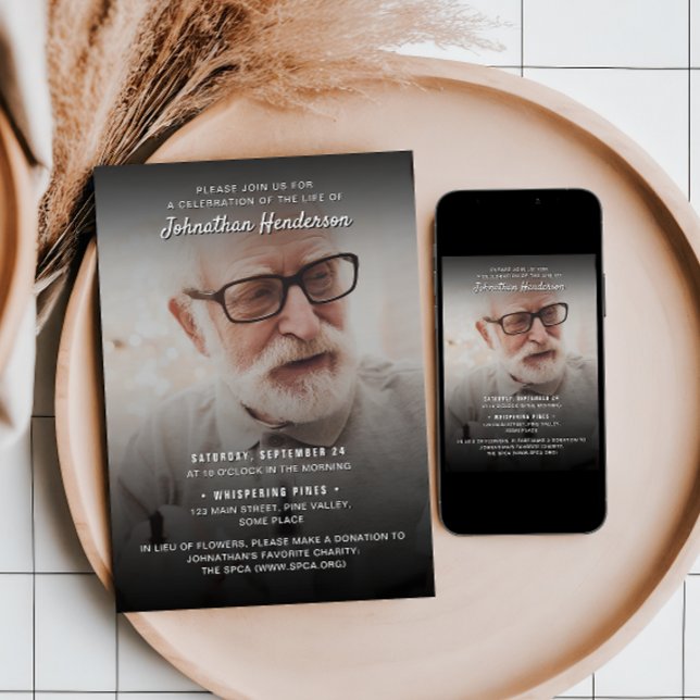 Invitación Celebración de 2 fotos de la vida/funeral/monument (Subido por el creador)