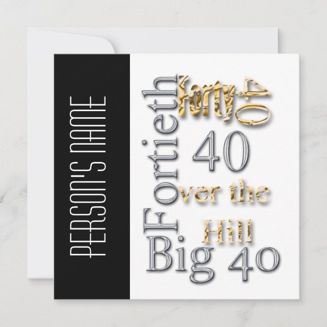 Invitación Celebración de 40 años fiesta principal PERSONALIZ (Anverso)
