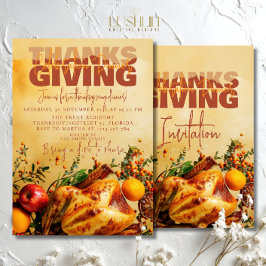 Invitación Celebración de Acción de Gracias Cena Cosecha de O