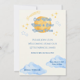 Invitación Celebración de adopción con el tema "Deseo sobre u