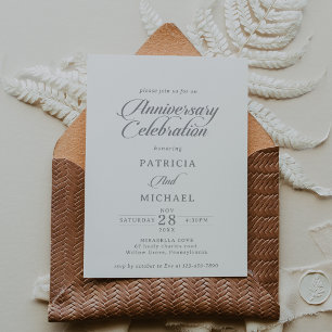 Invitación Celebración de Aniversario de Boda en Caligrafía G