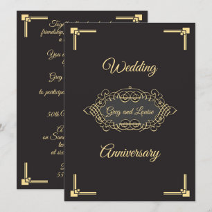Invitación Celebración de aniversario de bodas Art Deco