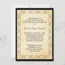 Invitación Celebración de aniversario de bodas de oro con mar