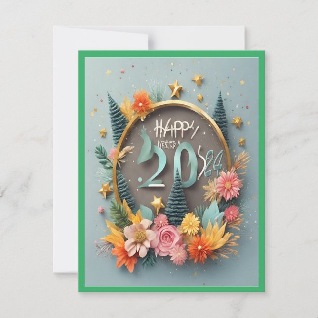 Invitación Celebración de Año Nuevo 2024 por la naturaleza (Anverso)