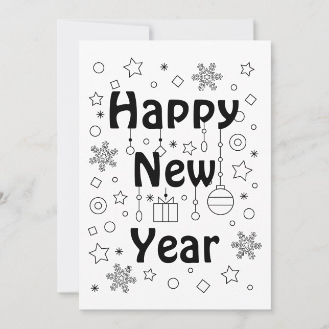 Invitación celebración de Año Nuevo feliz (Anverso)