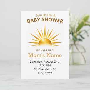 Invitación Celebración de Baby Shower Amanecer Dorado
