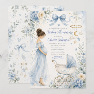 Invitación Celebración de baby shower azul