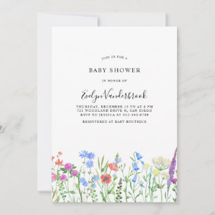 Invitación Celebración de Baby Shower con Flor Silvestre Mult