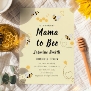 Invitación Celebración de Baby Shower Mama To Bee Panal de Mi