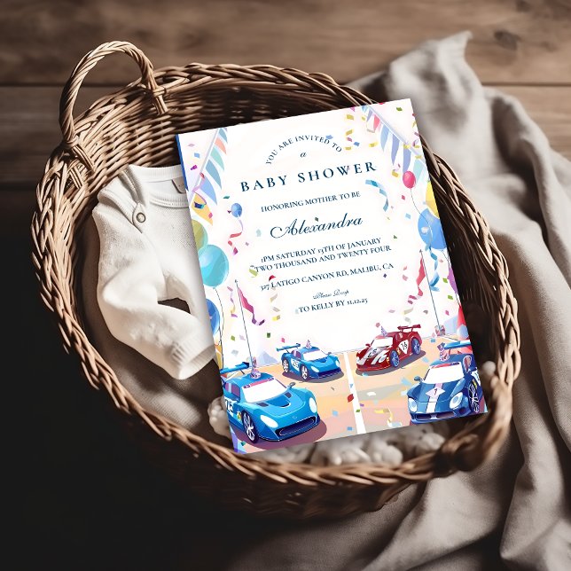 Invitación Celebración de Bebé de Coche Clásico (Subido por el creador)