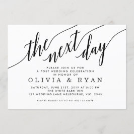 Invitación Celebración de boda al día siguiente negro