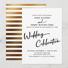 Invitación Celebración de Boda con Caligrafía Moderna Franja 