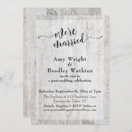 Invitación Celebración de Boda con Poste de Madera Rústica De