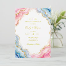 Celebración de Boda de Ágata Rosa Azul y Oro