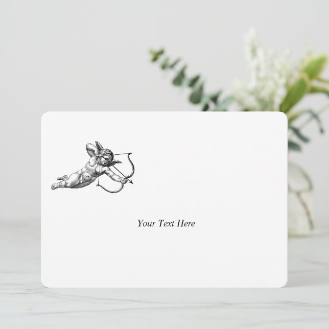 Invitación Celebración de Boda de Amor de Querubín Antiguo (Anverso de pie)