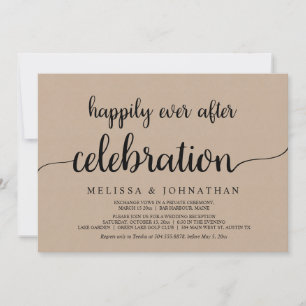 Invitación Celebración de Boda de Elopement Felices para Siem