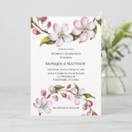 Invitación Celebración de Boda de Flor de Cerezo de Manzana