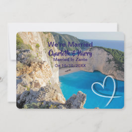 Invitación Celebración de Boda Elopement Casado En Zante