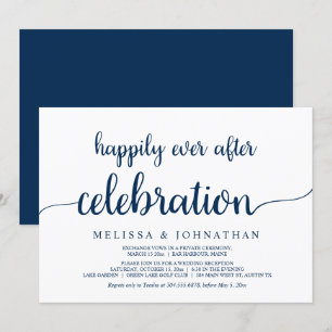Invitación Celebración de boda Elopement Felices para Siempre
