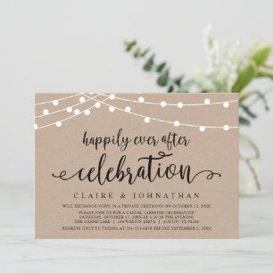 Invitación Celebración de Boda Elopement Felices para Siempre