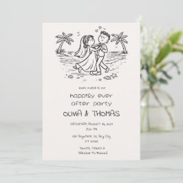 Invitación Celebración de Boda en la Playa Felices para Siemp