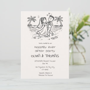 Invitación Celebración de Boda en la Playa Felices para Siemp
