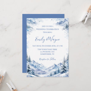 Invitación Celebración de Boda en las Montañas Nevadas Azules