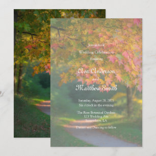 Invitación Celebración de boda en un colorido día de otoño