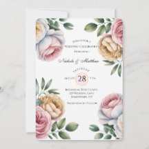 Celebración de Boda Floral Rosa e Ivory Blush