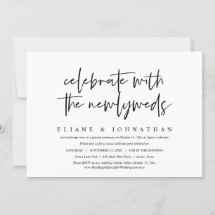Invitación Celebración de boda informal fuga de la fiesta