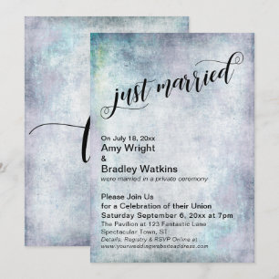 Invitación Celebración de Boda Pastel Grunge Recién Casados