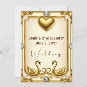 Invitación Celebración de Boda Perla del Cisne Dorado