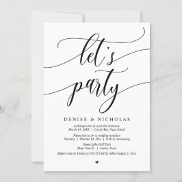 Invitación Celebración de Boda Secreta, ¡Vamos a la Fiesta