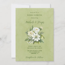 Celebración de Bodas con pintura verde floral blan