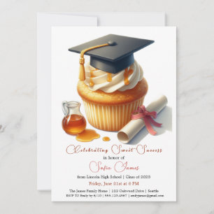 Invitación Celebración de Brunch de Cupcake de Graduación