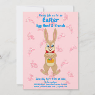 Invitación Celebración de brunch de la cacería de huevos de p